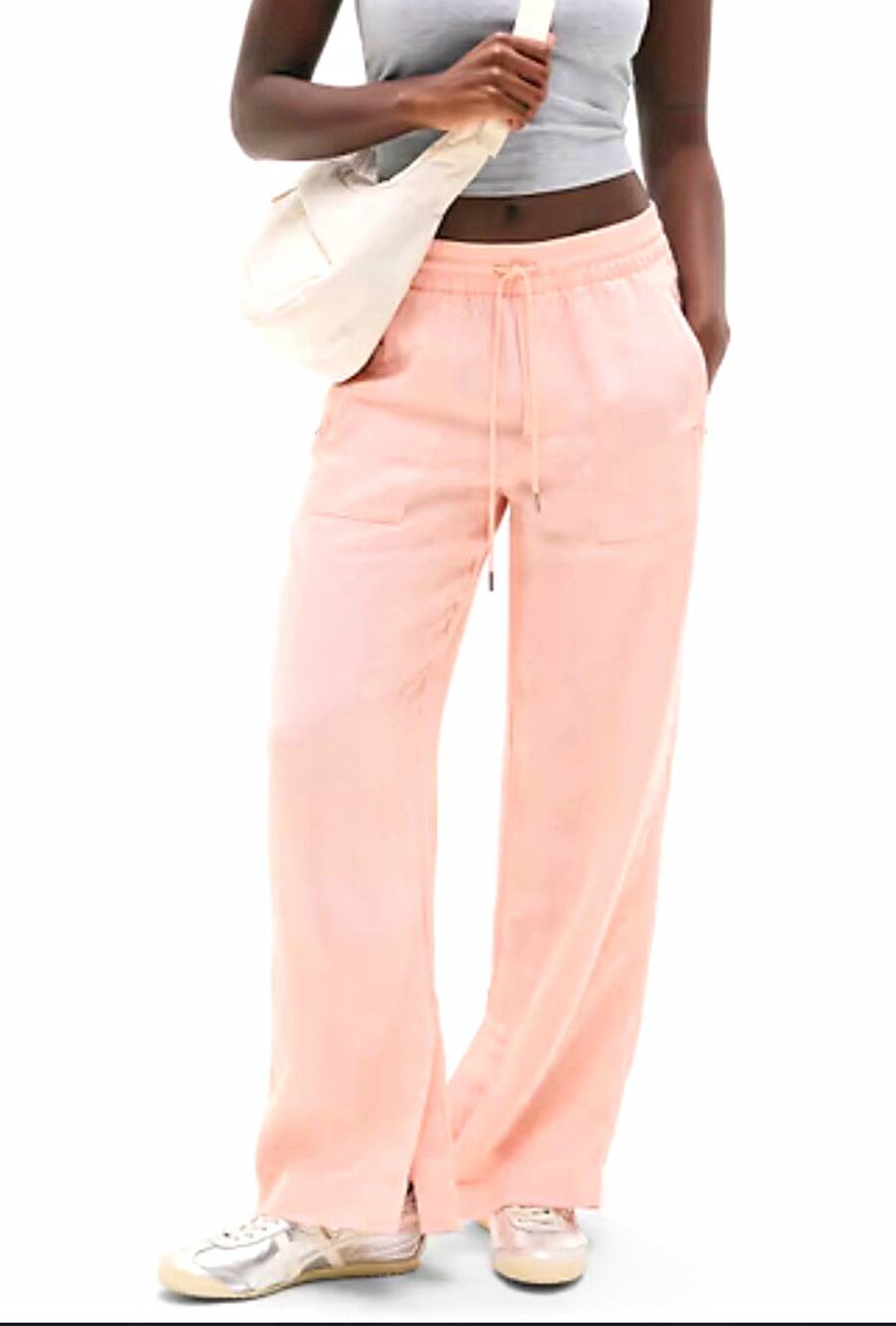 Athleta Women’s Retreat Linen Wide-Leg Pants Small Peachy Pink